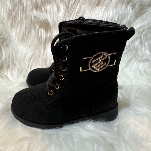 Rocawear Black Combat Moto Boots Lace-Up Design - Picture 2 of 8